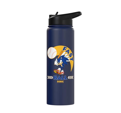 Sonic the Hedgehog - Sonic Fast Ball Stainless Steel Insulated Water Bottle - color: Navy Blue