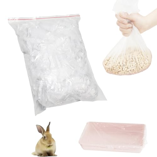 50 Pcs Disposable Small Animal Cage Liners Plastic Toilet Film Rabbit Litter Box Liners Quick Cleanup Essentials Indoor for Bird Hamster Chinchilla Hedgehog (Large) - size: Large