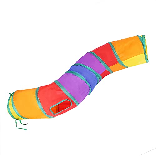 Rainbow Cat Tunnel with Ball Kitten Toy Small Animal Play Tube Rabbit S Way | Interactive Ball, Large, Indoor Outdoor, For Cats Kittens Rabbits