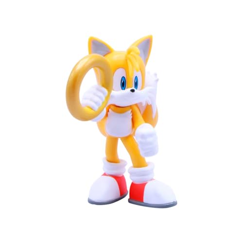 Just Toys LLC Sonic the Hedgehog Tails Buildable Action Figure, 4 in | Buildable 4-inch Tails figure with 4 interchangeable arms. Officially licensed collectible — 5 to collect. Ages 3+. - style: Tails