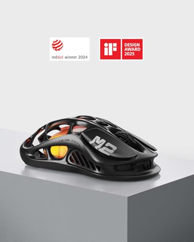 GravaStar Mercury M2 Wireless Gaming Mouse with 26,000 DPI, PAW3395DM Sensor -79g Lightweight Hollowed-Out Design -5 Programmable Buttons -5 Dynamic Lightsync RGB - color: Stealth Black