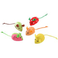 Catnip Cat Mice Toys Interactive Mouse Cat Toy for Indoor Adult Cats Kitten Kitty Baby Cat Chew Exercise Toy Fruit-Shaped Mice Cat Toy Set - 5PCS