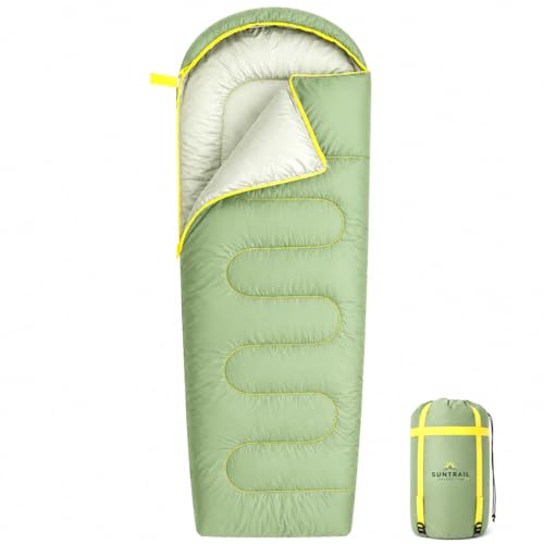 SunTrail Collective Sleeping Bag – Lightweight 32-59° Sleeping Bag for Teens & Young Adults, Mummy Style, Warm & Compact Camping Sleep Sack for Outdoor, Travel & Festivals, Portable w/Carry Bag