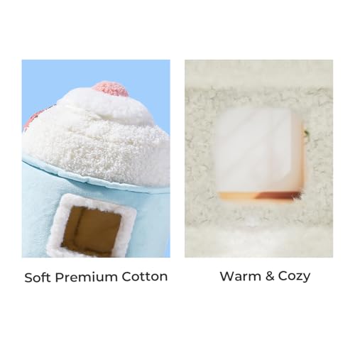 mini&moe Hamster Hideout - Warm Hamster House Cozy Sleeping Small Animal Soft Nest Chew Proof Cage Accessories for Dwarf Gerbil, Rat, Hedgehog, Sugar Glider, Guinea Pig