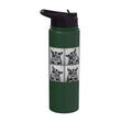 Sugar Glider 4th of July US American Flag Patriotic Stainless Steel Insulated Water Bottle - color: Dark Green