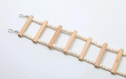 SIMENA Wooden Climbing Ladder for Birds & Hamsters, Interactive Swing & Ladder Toys for Small Pets – Ideal for Hamsters, Birds, Parrots, Squirrels, and Sugar Gliders (16 ladders, 36")