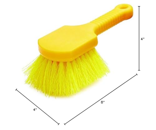 Rubbermaid Commercial 8" Utility Scrub Brush, Plastic Handle, Synthetic Bristles, Cleaning, Multi Purpose, Heavy Duty, Outdoor, Wheels and Tires (Pack of 6) - size: Single Pack (Pack of 6)