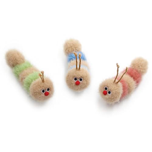 Jumpaws Interactive Natural Catnip Toy, with Rattle, Bite Resistant, for All Ages Indoor Cat, Shape of Caterpillar, Kitten Toy (Small/ 3 Pck/Cat Toy) - size: Small/ 3 Pack/ Cat Toy