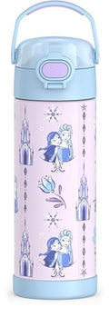 THERMOS FUNTAINER Water Bottle with Spout, 16oz, Frozen | Kids Stainless Steel Insulated Water Bottle, Keeps Drinks Cold Longer for School & Play, BPA-Free - color: Frozen, size: 16 Ounces