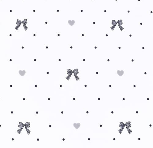 Scientific Sleep Lace Bow Romantic Bowknot Black Dot 100% Cotton 3 Pcs Twin Bed Sheet Set Kids Boys Girls Teen, Flat Sheet & Fitted Sheet & Pillowcase Child Bedding Set (Bow, Twin) - color: Bow, size: Twin