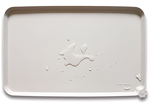 Hoki Found L Silicone Pet Food Mats - Non Slip Cat & Dog Bowl Mats - Waterproof & Carpet Safe - Cream Brown - color: Cream Brown, size: 22" x 14"