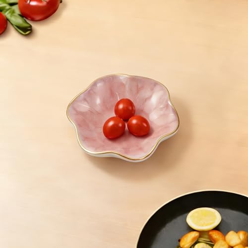 4 Inch Ceramic Small Dish - Unique Artwork Lotus Leaf Bowl for Hamster Food, Jewelry Display, Sauce & Decorative Ornament (Green1, Leaf) - color: Green1, size: Leaf