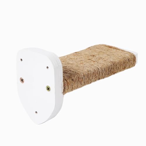 3-in-1 Cat Climbing Wall Steps with Hemp Rope, Shelves and Perches - Wall-Mounted Cat Furniture Set with Scratching Pads (White) - color: White