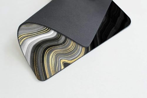 Black and White Flowing Gold line Marble Mouse pad Customized Mousepad Non-Slip Rubber Base Mouse Pads for Computers Laptop Office Desk Accessories Mouse pad - color: Black and White Flowing Gold line Marble