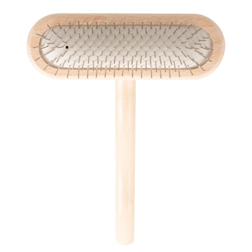 Chris Christensen Dog Brush, 16 mm,T-Brushes, Groom Like a Professional, Stainless Steel Pins, Lightweight Beech Wood Body, Ground and Polished Tips, Fight Fatigue and Stress Injuries - size: 16mm-Regular