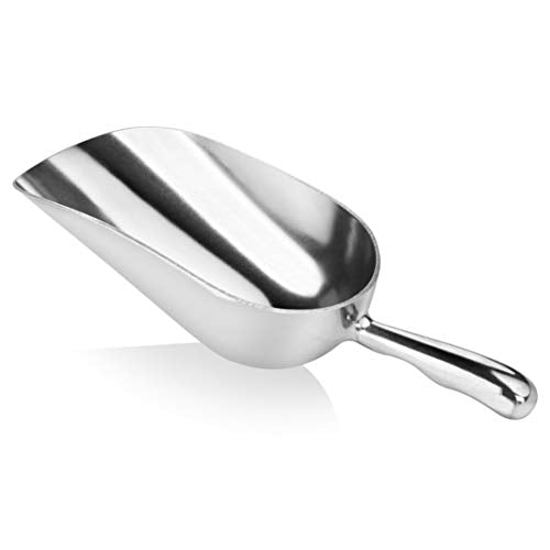 New Star Foodservice 34523 One-Piece Cast Aluminum Round Bottom Bar Ice Flour Utility Scoop, 12-Ounce, Silver - size: 12-Ounce