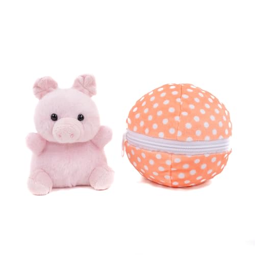 Easter Stuffed Animal - 6 inch - Surprise Zip up Egg Hideaway Springtime Inspired Plush Toy Gift for Kids, Boys and Girls - Easter Mother's Day Birthday (New Pig Egg) - color: New Pig Egg