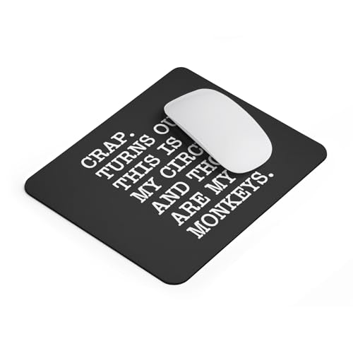 Funny This is My Circus and Those are My Monkeys Mousepad Sarcastic Joke Desk Mat Non Slip Rubber Base Office Coworkers Humor Lovers Office Humor Boss Appretiation - color: Circus