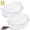 Qualirey 2 Pcs Rat Bait Station with Keys 13.58 x 8.98 x 3.35 Inch Rodent Station Rat Traps, Keeps Children and Pets Safe Indoor and Outdoor, Bait Not Included (Translucent) | 13.58x8.98x3.35 Inch Size, sturdy Plastic, Reusable Tamper-resistant Design, In