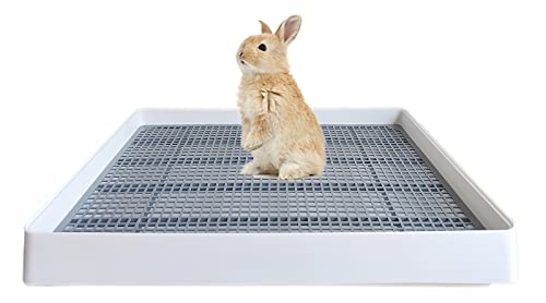 PODOO Rabbit Litter Box – Training Potty Tray for Guinea Pig & Small Pets · Spacious Grid Pan with Low Entrance, Easy-Clean & Odor-Resistant—Helps Keep a Clean Cage and Reduce Mess - size: Large