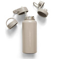 Gymreapers Insulated Water Bottle with Straw - 32 OZ Stainless Steel Water Bottles - BPA Free Metal Double Wall Vacuum Cold Hot Leakfree Flask Jug For Travel, Sports, Gym, School & Workout - color: Quicksand