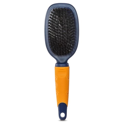 Arm & Hammer Deodorizing Pin & Bristle Dog Brush, Apple & Rose Scent | Fragrance transfer technology, baking soda infused, detangling and deshedding, for long-haired dogs daily - size: 1-Pack, style: Pin/Bristle Duo Brush - Sweet Apple & Rose
