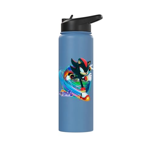 Sonic the Hedgehog - Racing Around the World Shadow Stainless Steel Insulated Water Bottle - color: Light Blue