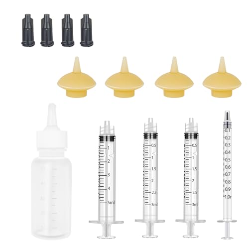 Mini Pet Feeding Bottle and Syringes with Nipples for Small Cat Dog Animals,Kittens, Puppies, Rabbits, Small Animals, Squirrel (Model 5) - size: model5