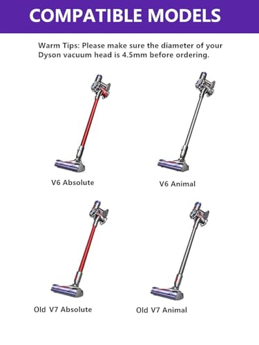 V6 Roller Brush Replacement Parts Compatible with Dyson V6 Animal Absolute Cordless Vacuum,V6 Brush Cleaning Head Accessories.Part No. 966821-01, 966084-01 (4-Prong, tip is 4.5 cm - size: V6 Roller Brush