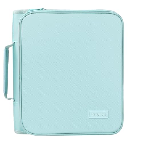 SUNEE Zippered Binder Bag with Handle, 2-Inch 3-Ring O-Ring, 500-Sheet Capacity, Includes Zip Pocket, 5-Tab Expanding File Folder, Multi-Pocket Organizer Binder for Middle School, Sky Blue - color: Sky Blue