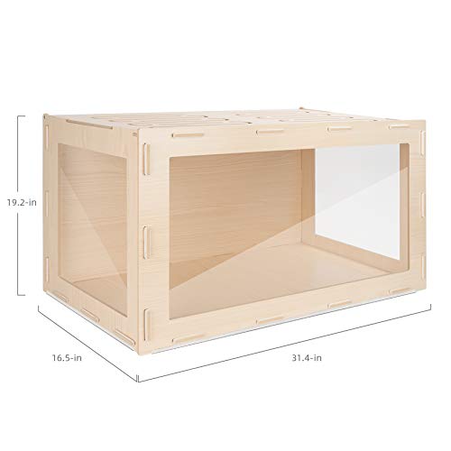 Niteangel Bigger World - MDF Aspen Terrarium for Hamster Gerbils Mice Lemming Degus or Other Small-Sized Pets(30 x 15 x 17.7 inches, Burlywood) - size: 30.0"L x 15.0"W x 17.7"H