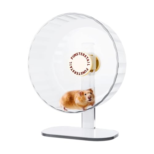 Super Silent Hamster Wheel 10.4 Inch, Magnetic Large Rat Wheel for Chinchilla, Gerbil, Guinea Pig, Cat, Mouse, Sugar Glider and Dwarf, Syrian Hamster Accessories (Cream White) - color: Cream White, size: Medium(10.4inch)