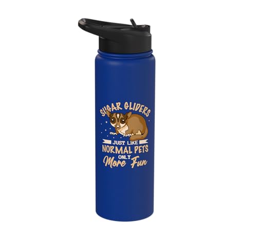 Australia Marsupial Wildlife Animal Lover Sugar Glider Stainless Steel Insulated Water Bottle - color: Royal Blue