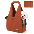 Dog Purse Carrier for Small Dogs and Cats, Soft-Sided Pet Tote Bag with 6 Large Pockets, Collapsible Travel Puppy Carrier with Small Cushion, Fits Pets up to 6 lbs (Caramel, 13.6" L x 6.6" W x 10" H) - color: Caramel, size: 13.6"L x 6.6"W x 10.0"H