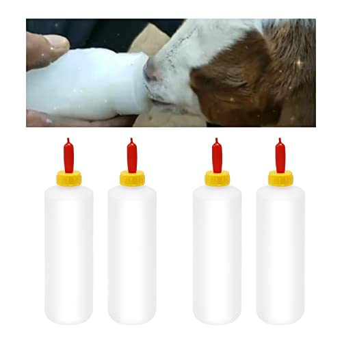 5 Sets 400ml Goat Bottles for Feeding Baby Goats, Lamb Feeding Bottle Nipples, Kid Livestock Drink Bottle for Feeding Baby Goats, Milk Feeder Bottles for Farm (400ml x 5) (5 Pack)