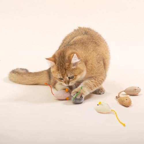 Shudyear cat Toys 10pcs Mouse Toys, Interactive Catnip Animal Toys for Indoor Kittens to Eliminate Boredom for Bored Indoor Cats (10pc) - size: 10pc