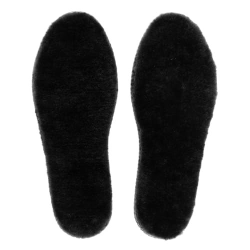 riemot Women’s Sheepskin Wool Insoles,100% Australian Wool Fleece Upper,15mm Thick Warm Winter Boot Inserts, Cozy Replacement Insoles for Snow Boots, Slippers & Roomy Shoes Black EU37/US6 - color: Black, size: US 6 Women