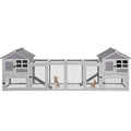 Extra-Long Outdoor Rabbit Hutch with Run, 2-Tier Fir Wood Bunny Cage, Waterproof Roof, Pull-Out Tray, Secure Latches,105.2 x 20.8 x 36.2 in - color: Grey, size: 105.2"L x 20.8"W x 36.2"H