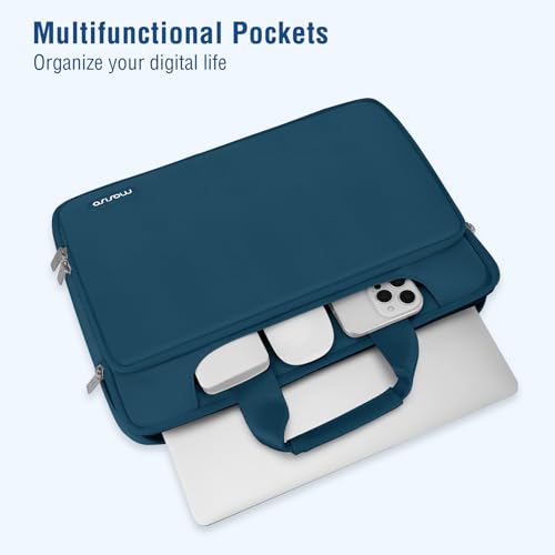 MOSISO 360 Protective Laptop Bag 13.3 inch, 13-14 inch Computer Bag | Compatible with MacBook Air 13 inch/Pro 13 /Pro 14, HP,Dell,Notebook, Laptop Carrying Case with Strap&Handle, Teal Green - color: Teal Green, size: 13.3 inch