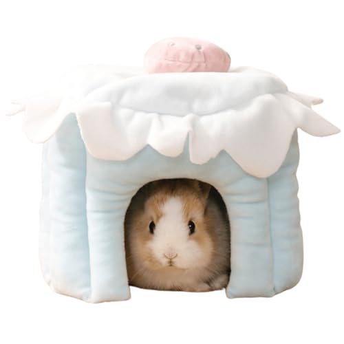 Cake Shaped Guinea Pig Hideout Tunnel, Cage Accessories for Bunny, Hamster, Chinchilla, Ferret, Rabbit and Other Small Pets (Blue,S) - color: Blue, size: S