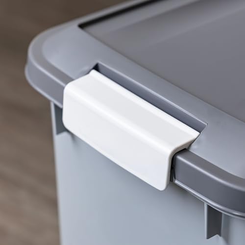 IRIS USA Dog Food Storage Container, 2-Pack, Up to 30 lbs, Gray/Dark Gray | Made in the USA, Comes w/ Wheels & 2-Cup Scoop, Airtight Seal, BPA-Free, Bird Seed, Cat food, Cat Litter, Multi-Pet Household - color: Dark Gray, size: 30 lbs - 2 Pack