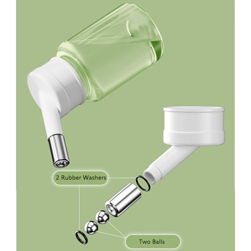 120ml No Drip Hamster Water Bottle, Wall Mounted Wire Cage Water Feeder with Adjustable Stand, Double Ball Leak Proof Small Pet Water Dispenser for Hamster Rabbit Hedgehog Gerbil Mice