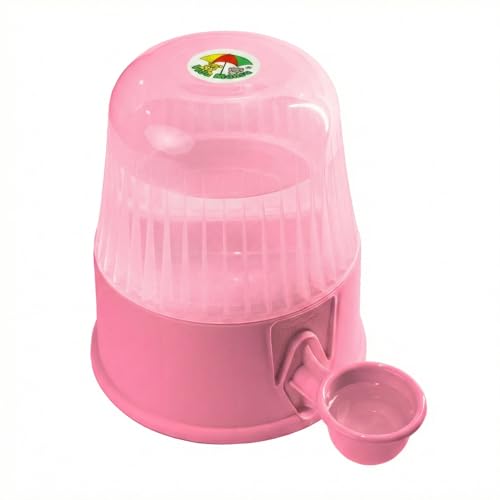 Pet Water Dispenser for Dogs and Cats, 67.6 oz – Gravity-Fed Water Bowl for Clean Drinking, Prevents Wet Fur, BPA-Free Polypropylene, (Clear Pink) - color: Clear Pink