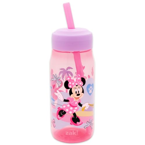 Disney Minnie Mouse Water Bottle for Girls - Bundle with 16 Oz Minnie Mouse Water Cup with Straw, Stickers, and More Cups for Kids