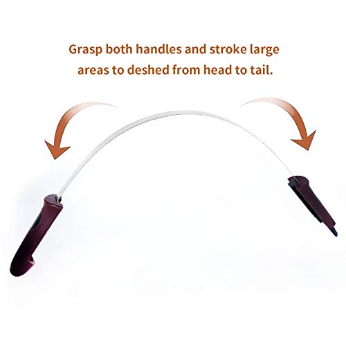 BOTH WINNERS Dual-Sided Shedding Blade with Stainless Steel Blade De-Shedding Tool for All Dog Coat Types- Soft Touch Grip (Burgundy) - color: Burgundy