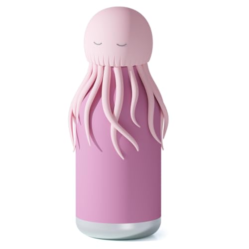 asobu Bestie Water Bottle, Cute Collectible Character, Leak Proof, BPA Free | 16 oz, Stays Cold 24 Hours, Double Wall Vacuum Insulation, Food Grade Stainless Steel, Spill Resistant, Great Gift Idea - color: JellyFish