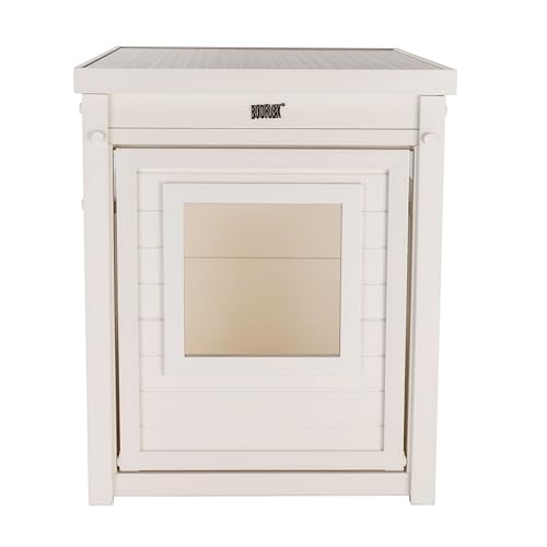New Age Pet ECOFLEX Litter Loo Standard & Jumbo Sizes, 4 Colors, Moisture and Odor Resistant Enclosure & End Table, No‑Tools Assembly, 10 Year Warranty, Antique White, Standard - color: Antique White, size: Standard