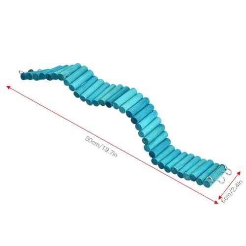 6 x 50CM Pet Hamster Parrot Climbing Ladder, Soft Hanging Suspension Wooden Ladder Bridge Birds Toy