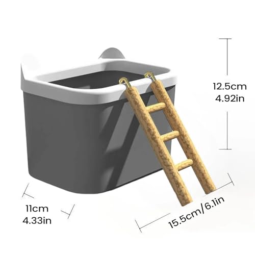 Hamster Sand Bath Container Gerbil Bath Accessories Multifunctional PP Material Detachable Ladder Suitable for Small Animals Cage