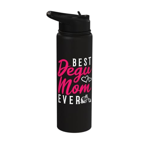 Best Degu Mom Ever Rodents Stainless Steel Insulated Water Bottle - color: Black